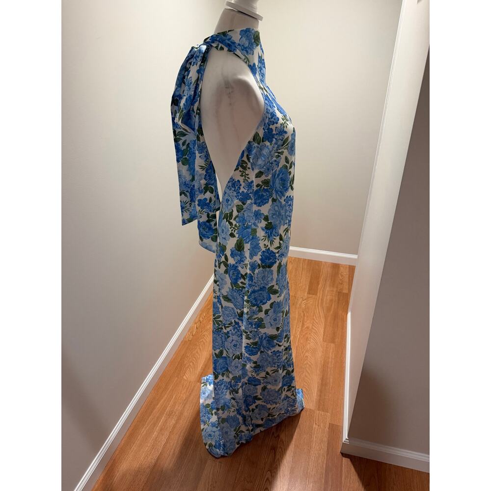 Show Me Your MuMu Lisa Maxi Dress Cottage Floral Blue Size Small - Picture 6 of 9